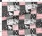 Horse Patchwork Pink Black Wild Free Horses Western Cowgirl Custom Printed Fabric by Spoonflower Various Fabrics by the Yard or Fat Quarter